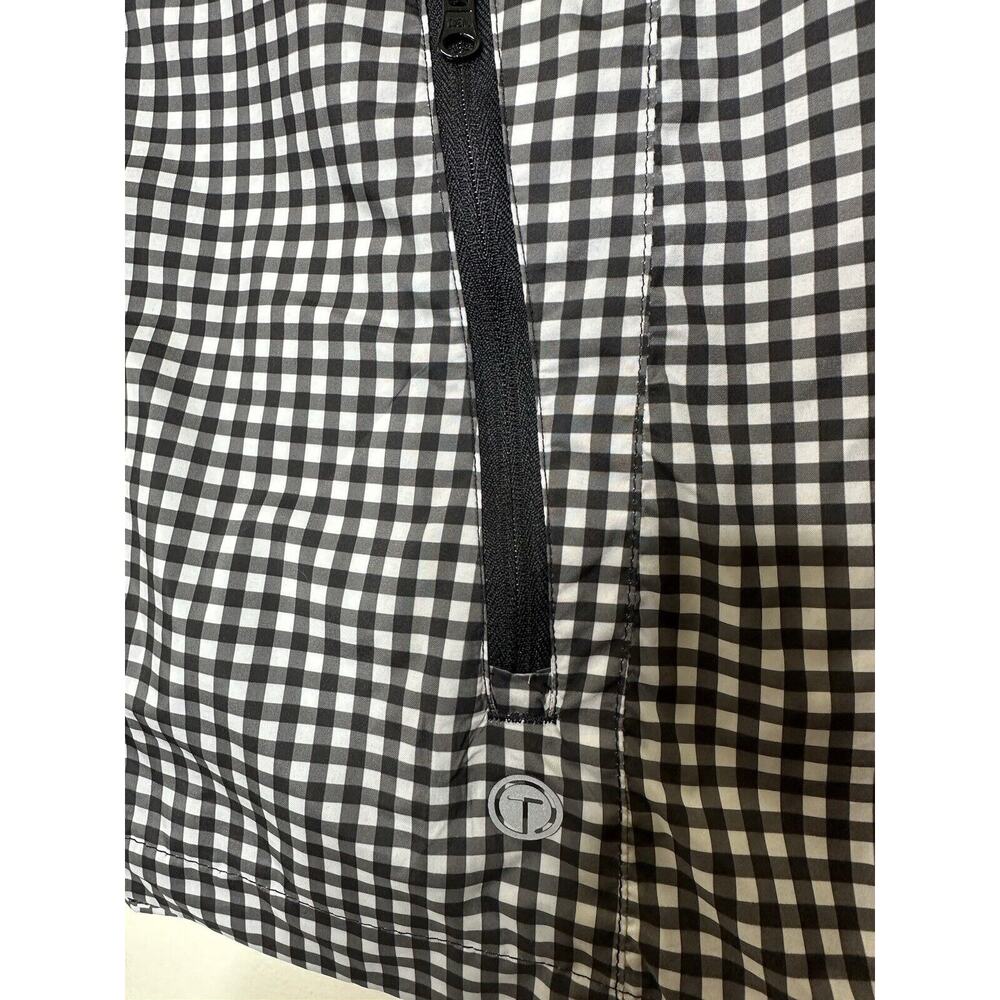 Talbots Active Line Gingham Terry Cloth Lined Vest Size Large Zip Close Pockets - Picture 2 of 8